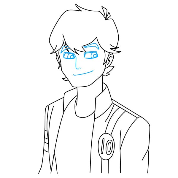 Hướng dẫn vẽ nhân vật Ben Tennyson – Ben 10 đơn giản và đẹp cho bé - Bước 6