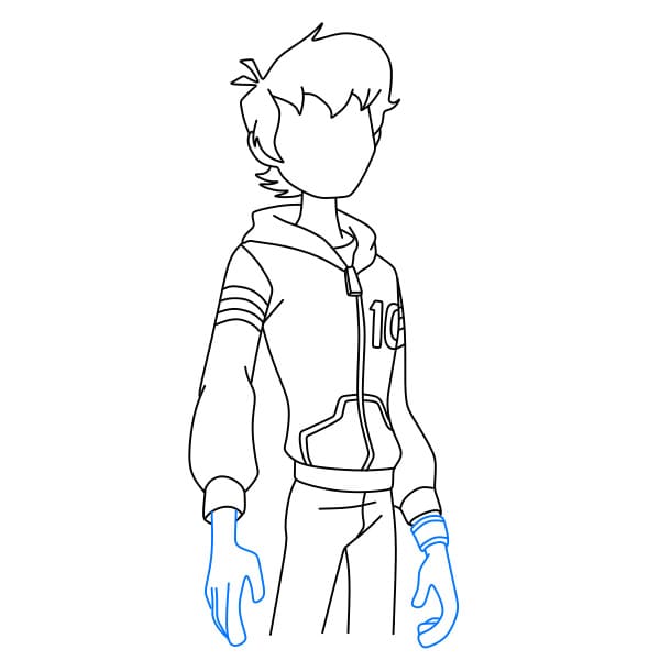 Hướng dẫn vẽ nhân vật Ben Tennyson – Ben 10 - Bước 5