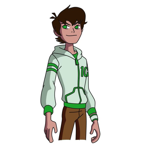Hướng dẫn vẽ nhân vật Ben Tennyson – Ben 10 - Bước 7