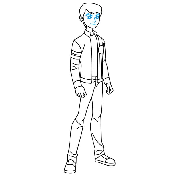 Hướng dẫn vẽ nhân vật Ben Tennyson – Ben 10 - Bước 7