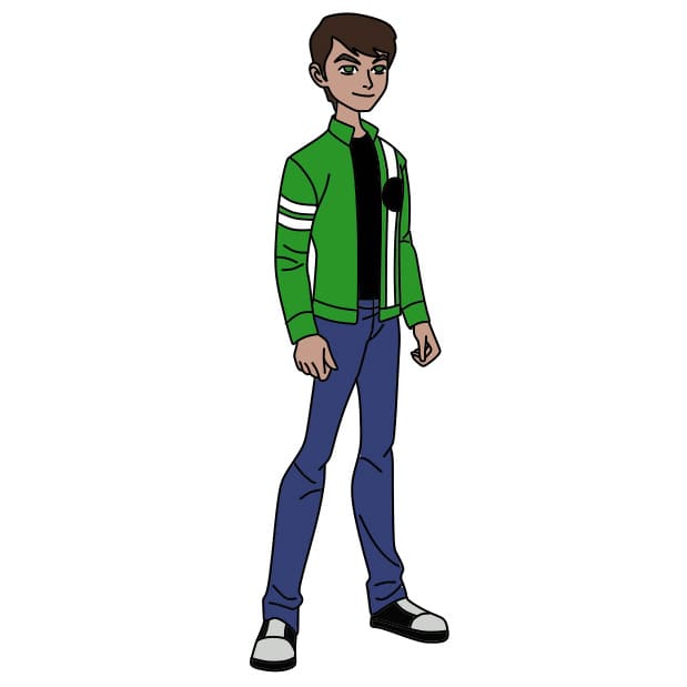 Hướng dẫn vẽ nhân vật Ben Tennyson – Ben 10 - Bước 8
