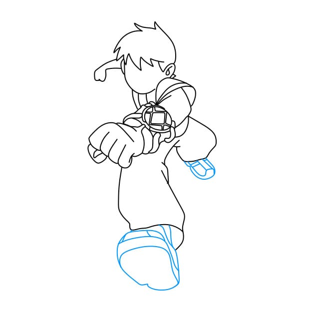 Hướng dẫn vẽ nhân vật Ben Tennyson – Ben 10 - Bước 7