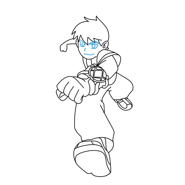 Hướng dẫn vẽ nhân vật Ben Tennyson – Ben 10 - Bước 8