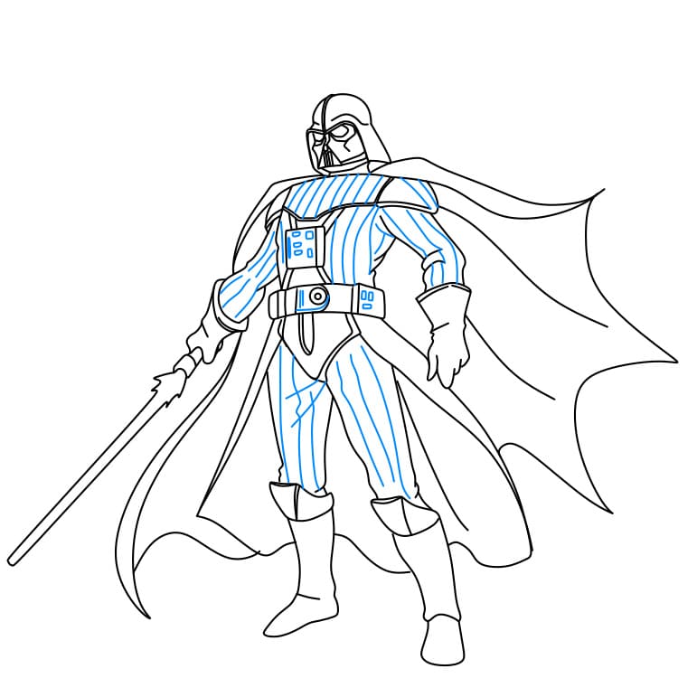 Hướng dẫn vẽ Darth-vader mạnh mẽ và dũng cảm - Bước 10