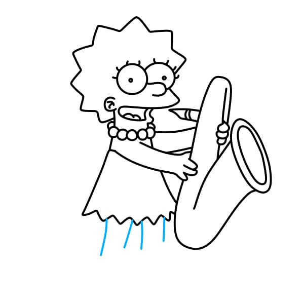 Hướng dẫn vẽ nhân vật Lisa Simpson đơn giản và xinh đẹp cho bé - Bước 10