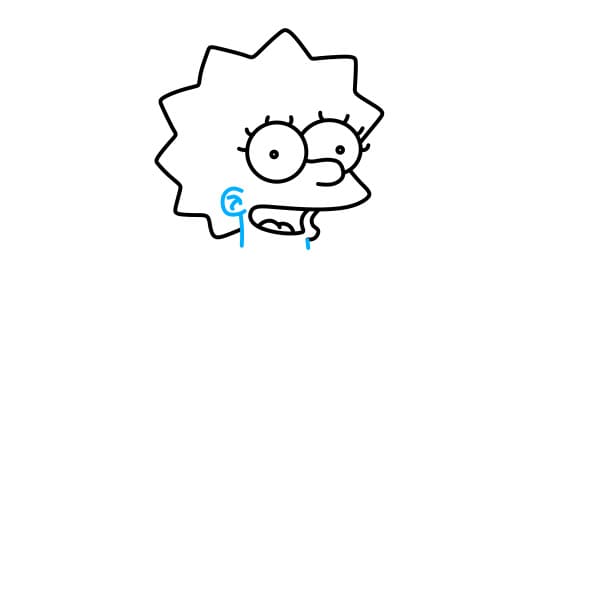 Hướng dẫn vẽ nhân vật Lisa Simpson đơn giản và xinh đẹp cho bé - Bước 4