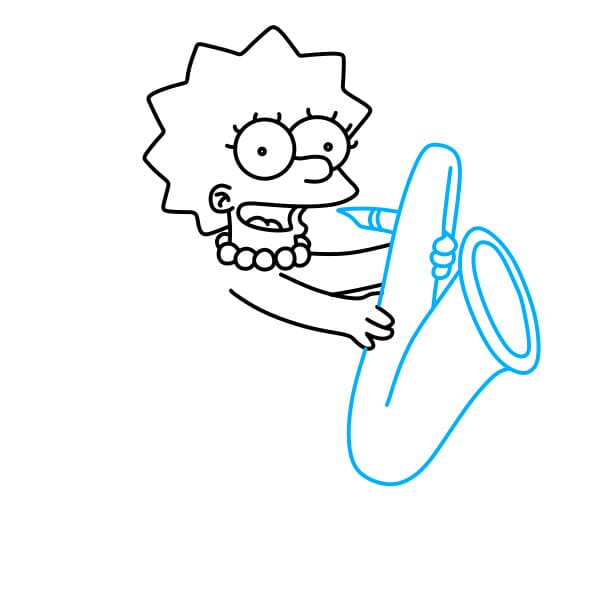 Hướng dẫn vẽ nhân vật Lisa Simpson đơn giản và xinh đẹp cho bé - Bước 7