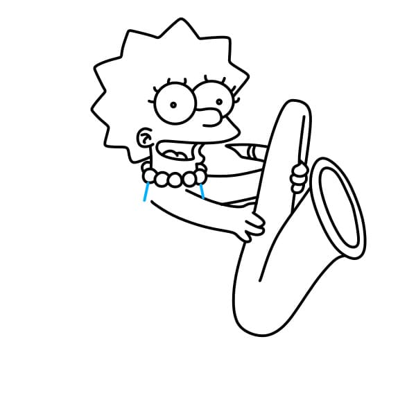 Hướng dẫn vẽ nhân vật Lisa Simpson đơn giản và xinh đẹp cho bé - Bước 8
