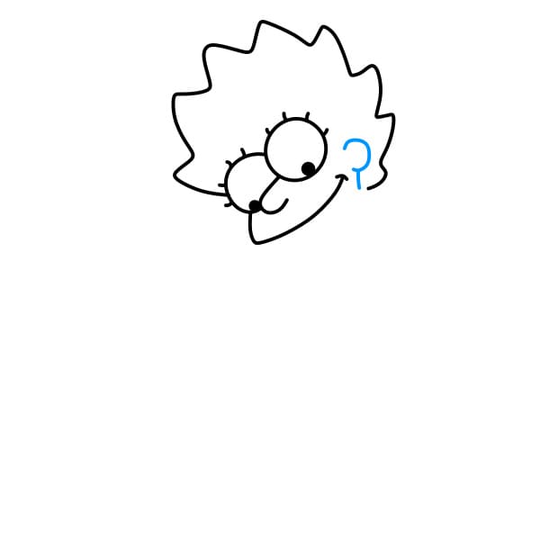 Hướng dẫn bé Lisa SImpson đang chơi trượt ván - Bước 4