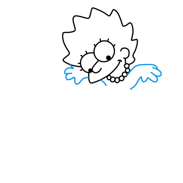 Hướng dẫn bé Lisa SImpson đang chơi trượt ván - Bước 6