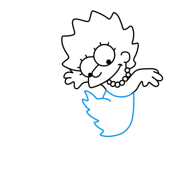 Hướng dẫn bé Lisa SImpson đang chơi trượt ván - Bước 7