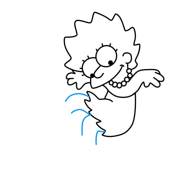 Hướng dẫn bé Lisa SImpson đang chơi trượt ván - Bước 8