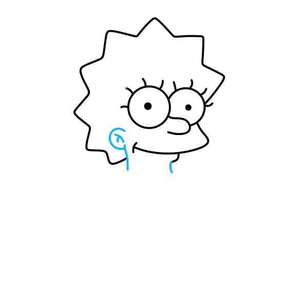 Hướng dẫn vẽ nhân vật Lisa Simpson đơn giản - Bước 4