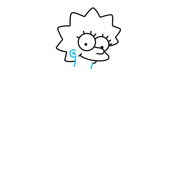 Hướng dẫn vẽ nhân vật Lisa SImpson đang đọc sách - Bước 4