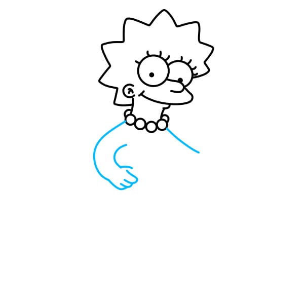 Hướng dẫn vẽ nhân vật Lisa SImpson đang đọc sách - Bước 6