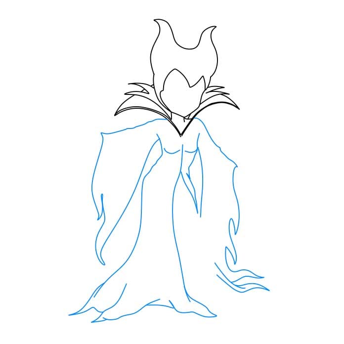 Hướng dẫn cách vẽ Maleficent đơn giản và đẹp cho bé - Bước 4