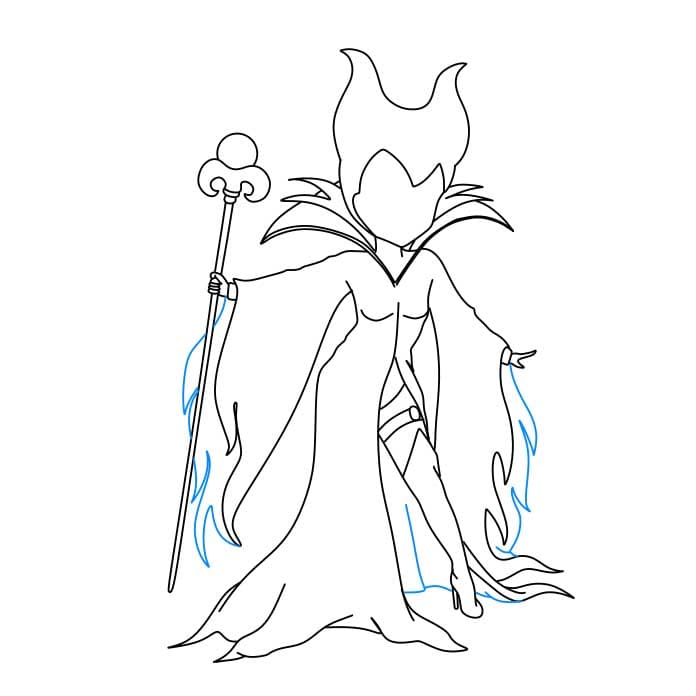 Hướng dẫn cách vẽ Maleficent đơn giản và đẹp cho bé - Bước 7