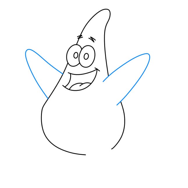 Hướng dẫn vẽ nhân vật Patrick Star thân thiện cho bé - Bước 5