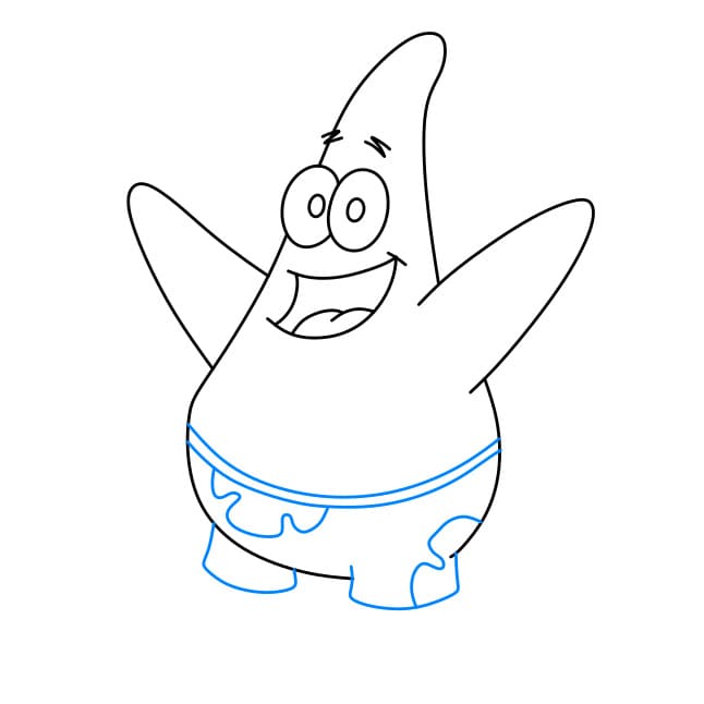 Hướng dẫn vẽ nhân vật Patrick Star thân thiện cho bé - Bước 6