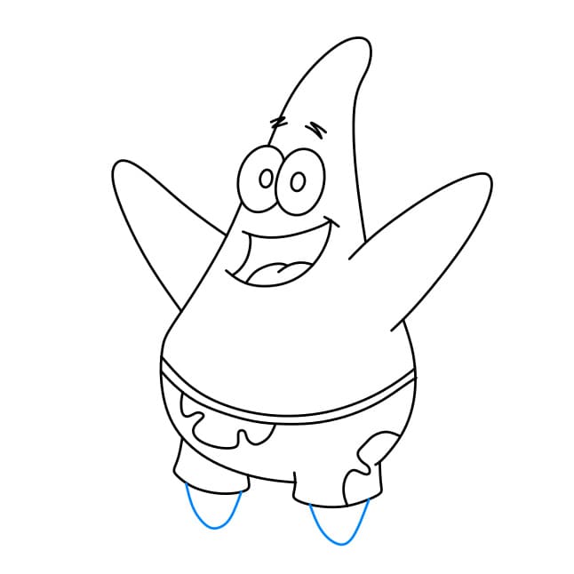 Hướng dẫn vẽ nhân vật Patrick Star thân thiện cho bé - Bước 7
