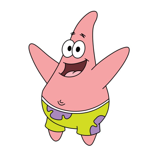 Hướng dẫn vẽ nhân vật Patrick Star thân thiện cho bé - Bước 9