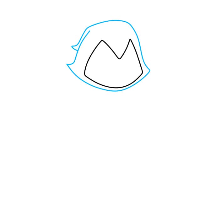 Hướng dẫn vẽ nhân vật Raven trong bộ phim Titans - Bước 2