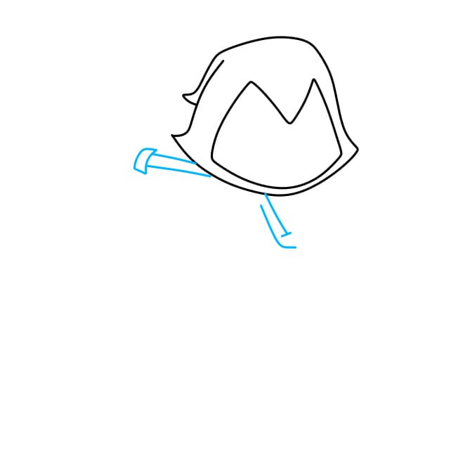 Hướng dẫn vẽ nhân vật Raven trong bộ phim Titans - Bước 3