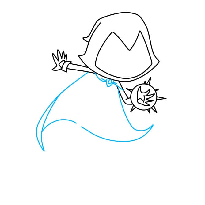 Hướng dẫn vẽ nhân vật Raven trong bộ phim Titans - Bước 4