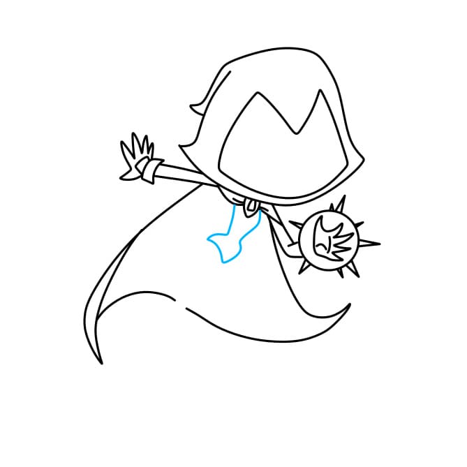 Hướng dẫn vẽ nhân vật Raven trong bộ phim Titans - Bước 5