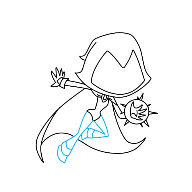 Hướng dẫn vẽ nhân vật Raven trong bộ phim Titans - Bước 6