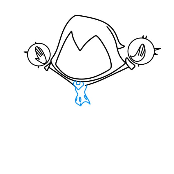 Hướng dẫn vẽ nữ nhân vật Raven đơn giản và đẹp cho bé - Bước 4