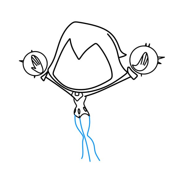 Hướng dẫn vẽ nữ nhân vật Raven đơn giản và đẹp cho bé - Bước 5