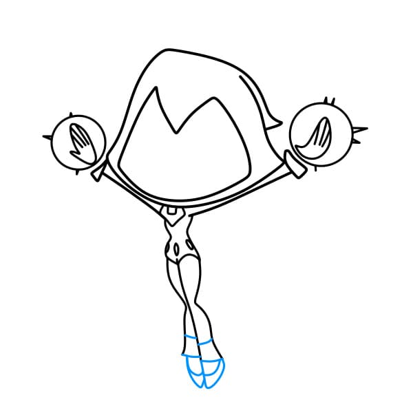 Hướng dẫn vẽ nữ nhân vật Raven đơn giản và đẹp cho bé - Bước 6