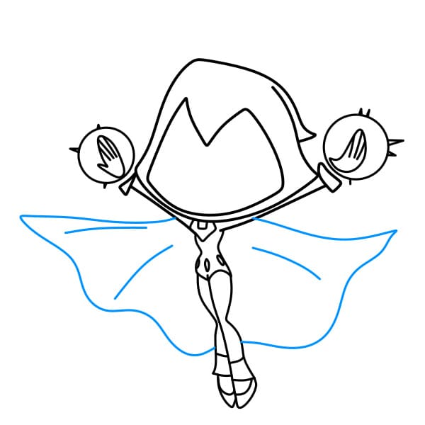 Hướng dẫn vẽ nữ nhân vật Raven đơn giản và đẹp cho bé - Bước 7