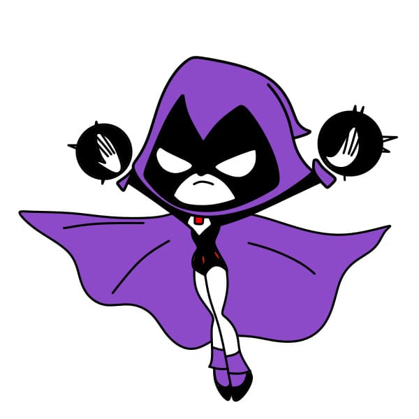 Hướng dẫn vẽ nữ nhân vật Raven đơn giản và đẹp cho bé