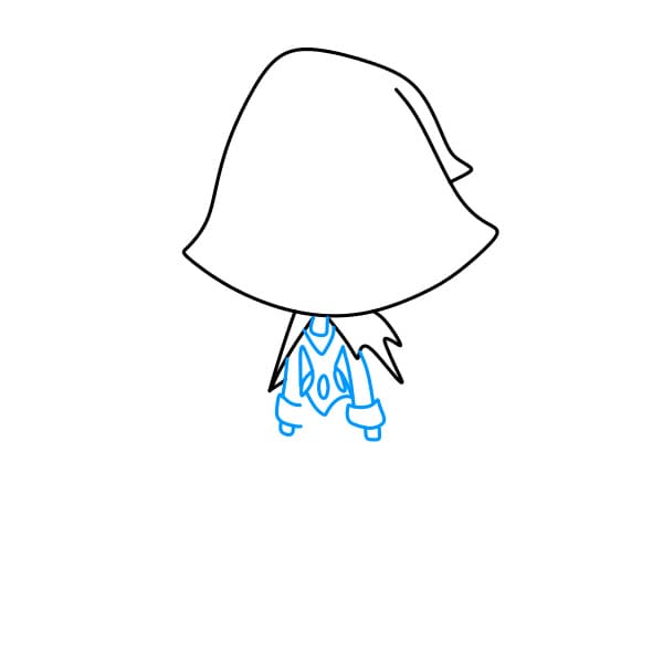 Hướng dẫn vẽ nhân vật Raven đang buồn chán - Bước 2