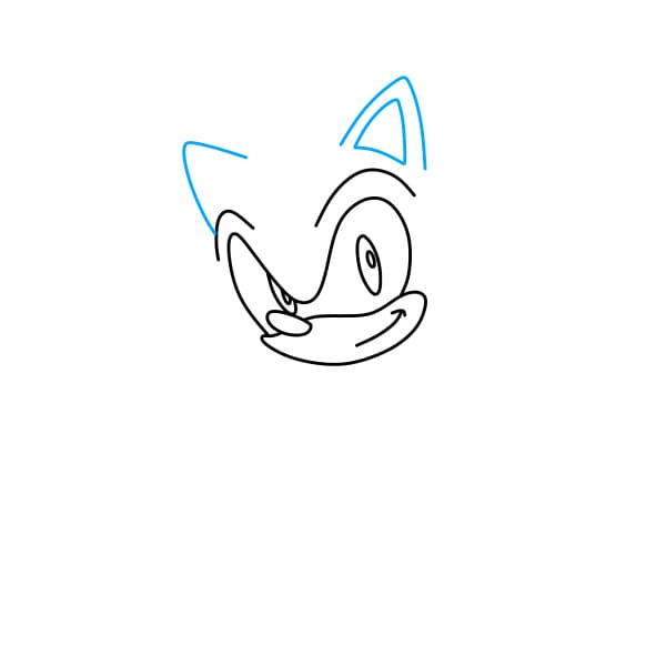 Hướng dẫn vẽ chú nhím Sonic hiếu động - Bước 3