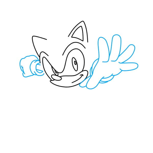 Hướng dẫn vẽ chú nhím Sonic hiếu động - Bước 4