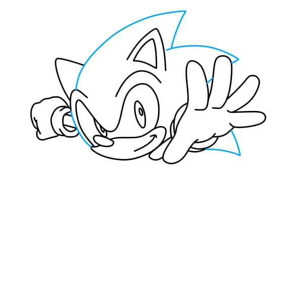 Hướng dẫn vẽ chú nhím Sonic hiếu động - Bước 5