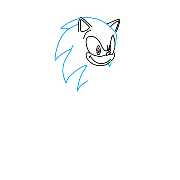 Hướng dẫn vẽ chú nhím Sonic lạnh lùng - Bước 4