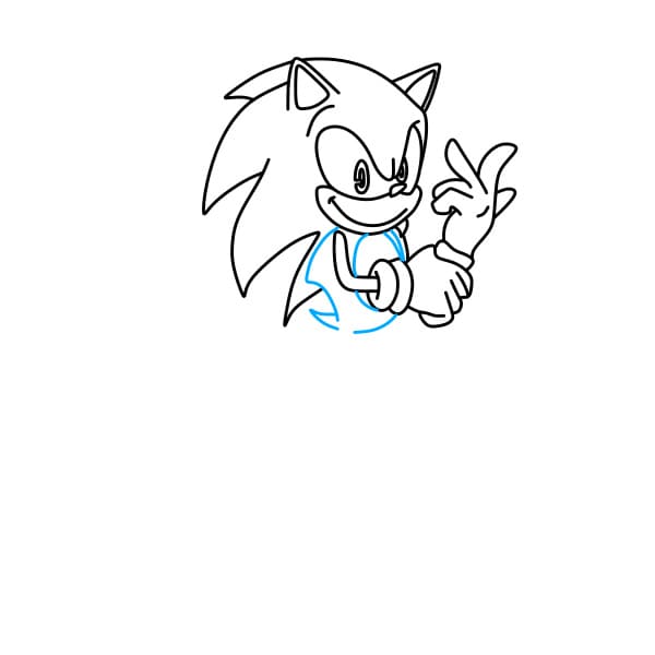 Hướng dẫn vẽ chú nhím Sonic lạnh lùng - Bước 6