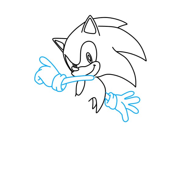 Hướng dẫn vẽ Sonic mạnh mẽ - Bước 6