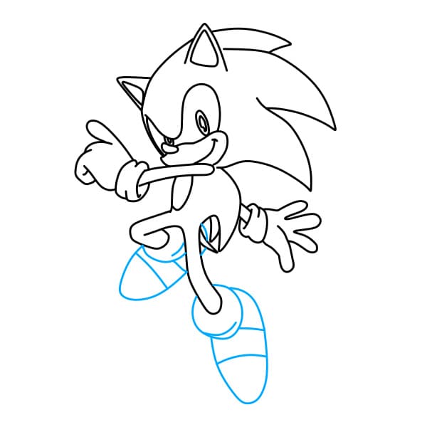 Hướng dẫn vẽ Sonic mạnh mẽ - Bước 8