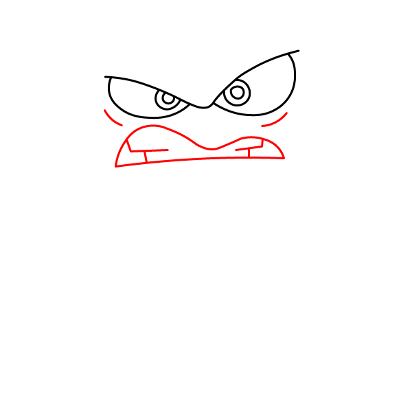 Hướng dẫn vẽ nhân vật Tức Giận trong phim những mảnh ghép cảm xúc 2. - Bước 2