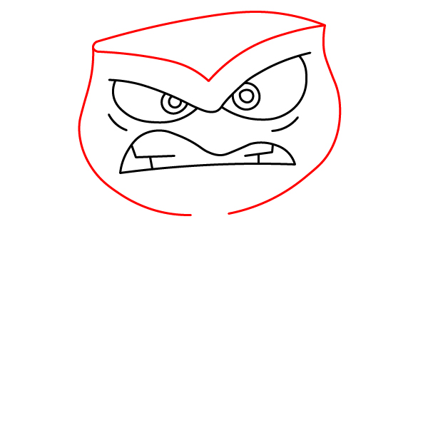 Hướng dẫn vẽ nhân vật Tức Giận trong phim những mảnh ghép cảm xúc 2. - Bước 3