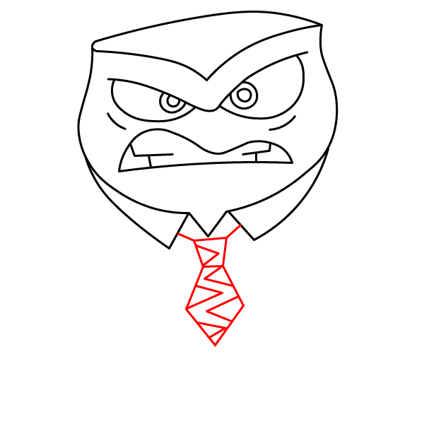 Hướng dẫn vẽ nhân vật Tức Giận trong phim những mảnh ghép cảm xúc 2. - Bước 5