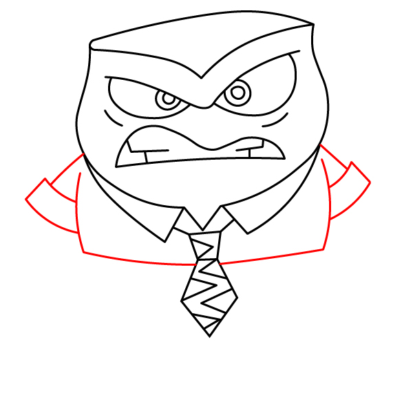 Hướng dẫn vẽ nhân vật Tức Giận trong phim những mảnh ghép cảm xúc 2. - Bước 6