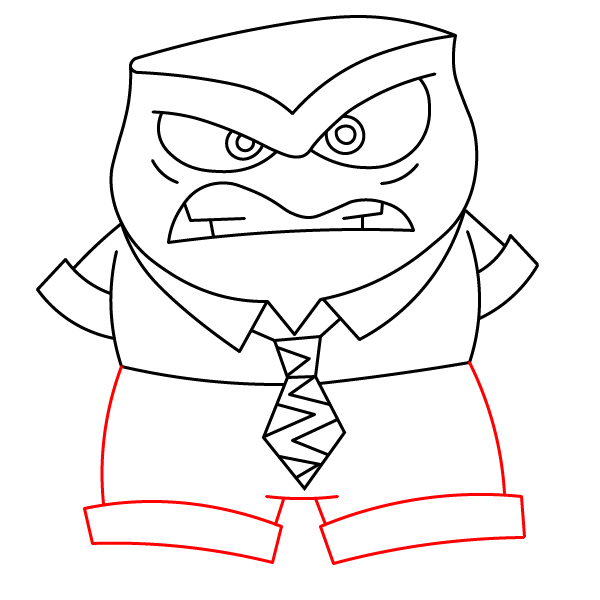 Hướng dẫn vẽ nhân vật Tức Giận trong phim những mảnh ghép cảm xúc 2. - Bước 7