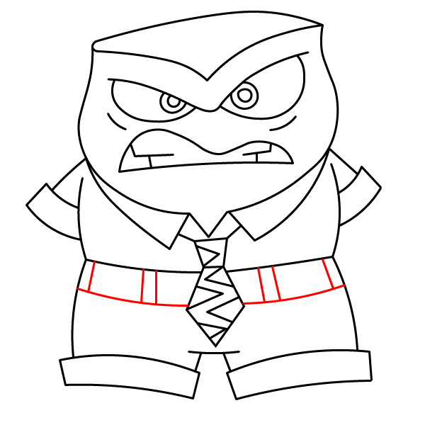 Hướng dẫn vẽ nhân vật Tức Giận trong phim những mảnh ghép cảm xúc 2. - Bước 8