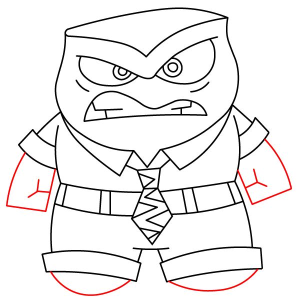 Hướng dẫn vẽ nhân vật Tức Giận trong phim những mảnh ghép cảm xúc 2. - Bước 9